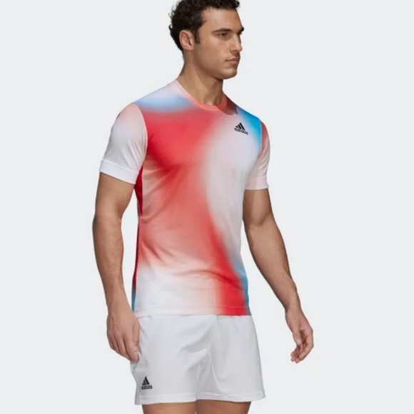 Final Price🎾Adidas Men's Melbourne Tennis Freelift Printed Tee - Picture 3 of 8
